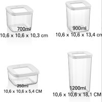 Vip Ahmet 185 3x 900ml Set Frischhaltedosen mit Deckel Vorrats Dosen Behälter Aufbewahrung BPA frei