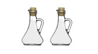 Pasabahce 2x Öl & Essigflasche mit Kunsstoffkorken Olivia Toskana, Essigkännchen & Ölkännchen