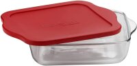 Pasabahce Borcam 59024 Quadrat mit Deckel - Auflaufform, Backform, Servierform aus Glas 31,7 cm x 28,2 cm