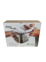 Alper Home 5er-Set Frischhaltedosen mit Deckel Vorratsdosenbehälter Aufbewahrung BPA frei