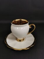 ZELLERFELD Mokkaservice 12- Teilig Weiß/ Gold Kaffeservice mit Untertasse(TRX703)